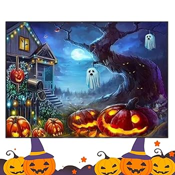Amazon.co.jp: 風景 5D 絵画キット、ハロウィーン 5D 絵画装飾